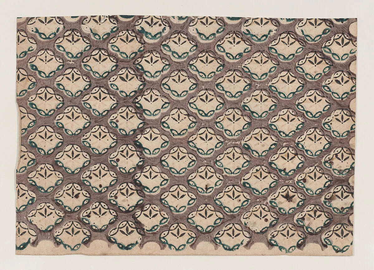 Sheet with overall abstract pattern — Anonymous