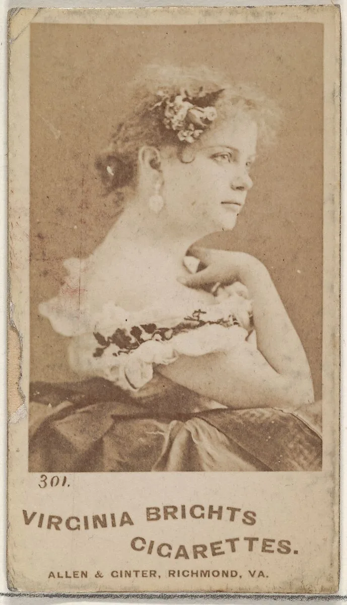 Card 301, from the Actors and Actresses series (N45, Type 5) for Virginia Brights Cigarettes — Allen & Ginter