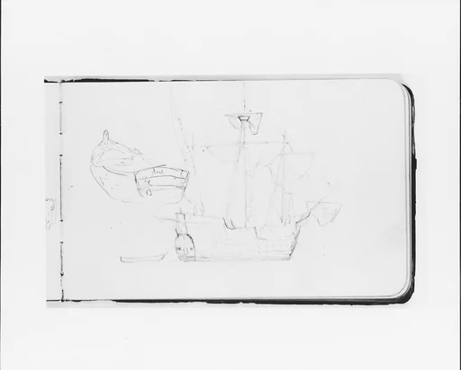 Study of a Ship and Rowboat (from Sketchbook)