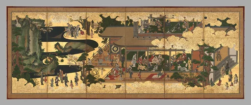 邸内遊楽図屏風|Amusements in a Mansion