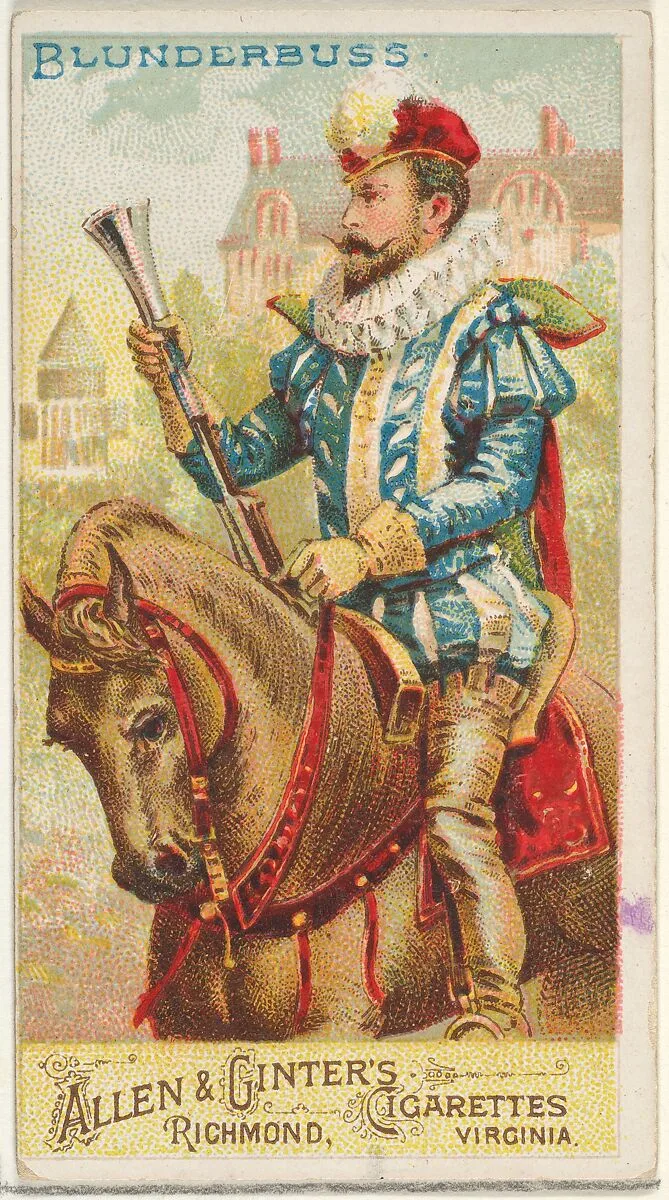 Blunderbuss, from the Arms of All Nations series (N3) for Allen & Ginter Cigarettes Brands — Allen & Ginter