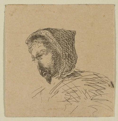 Hooded Male Head (from Sketches on The Coast Survey Plate)