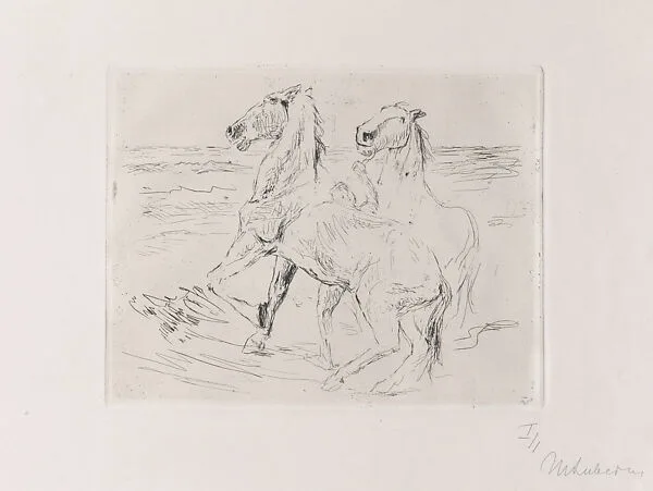 Horses on the Beach (Pferde am Strand) — Max Liebermann