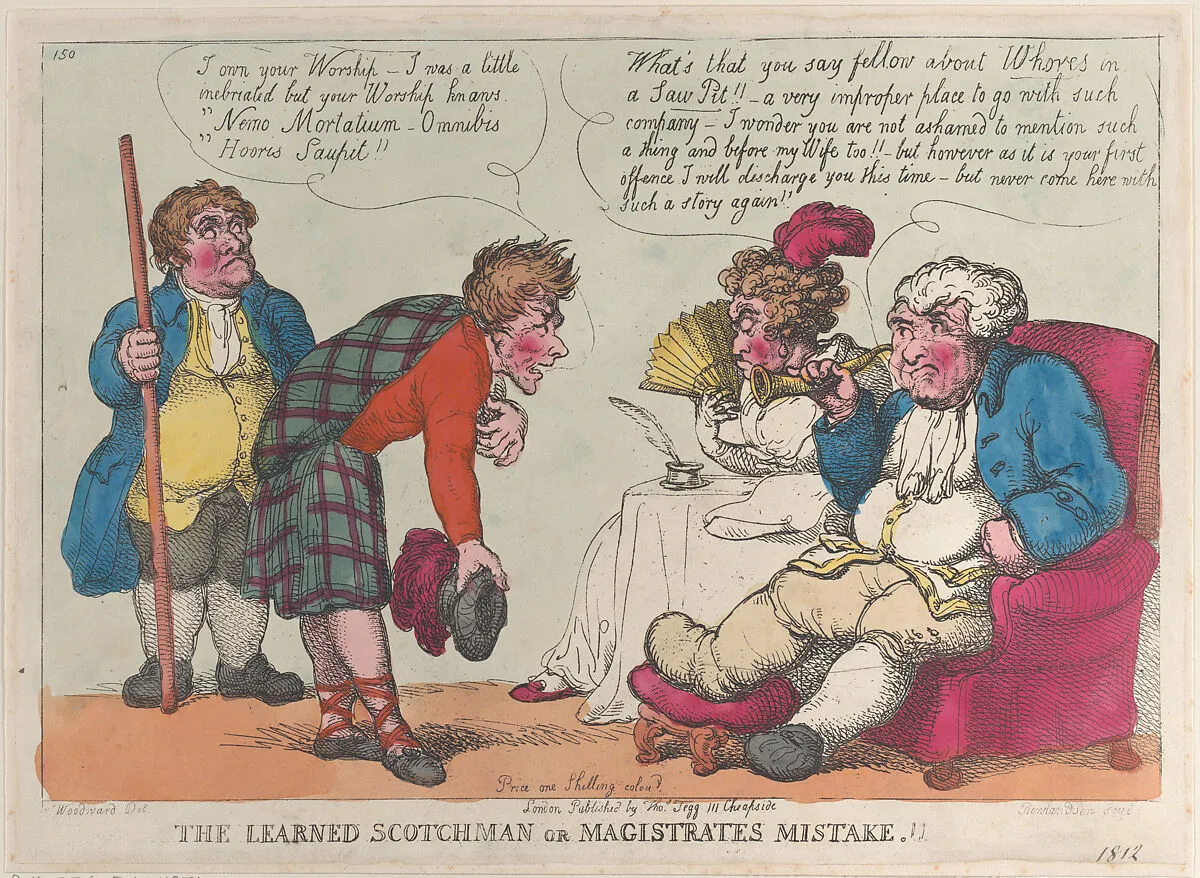 The Learned Scotchman or Magistrates Mistake.!! — Thomas Rowlandson|Thomas Tegg|George Murgatroyd Woodward