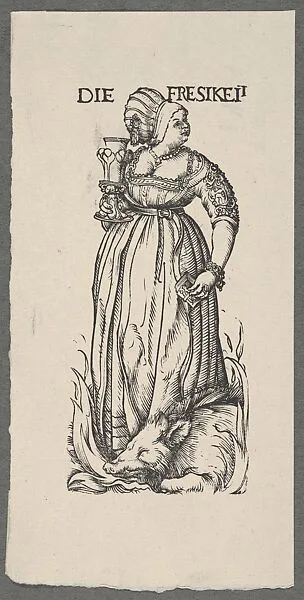 Gluttony (Die Fresikeit), from The Seven Vices, in Holzschnitte alter Meister gedruckt von den Originalstöcken der Sammlung Derschau im besitz des Staatlichen Kupferstich-kabinetts zu Berlin — Hans Burgkmair|Max J. Friedländer|Kupferstichkabinett, Staatliche Museen zu Berlin|E. A. Seemann