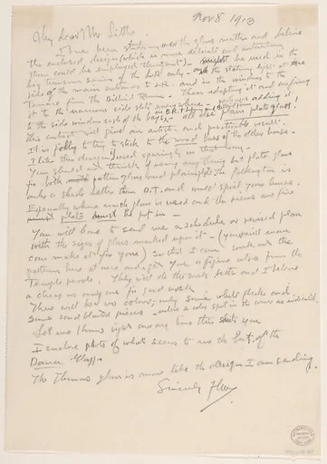 Letter: Frank Lloyd Wright to Francis W. Little, November 8, 1913