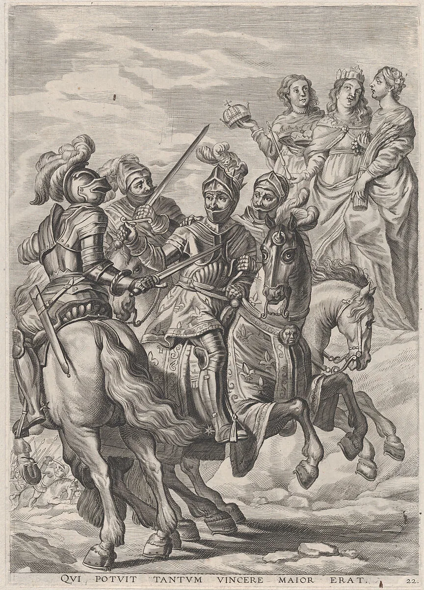 Plate 22: Emperor Charles V, victory at Pavia; from Guillielmus Becanus's 'Serenissimi Principis Ferdinandi, Hispaniarum Infantis...' — Jacob Neeffs|Johannes Meursius