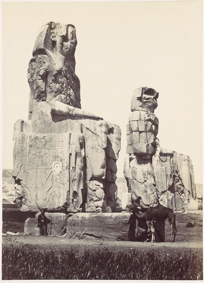 The Statues of Memnon. Plain of Thebes — Francis Frith