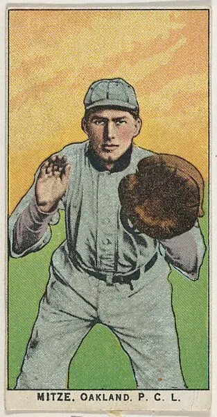 Mitze, Oakland, Pacific Coast League, from the "Obak Baseball Players" set (T212), issued by the American Tobacco Company to promote Obak Mouthpiece Cigarettes — American Tobacco Company