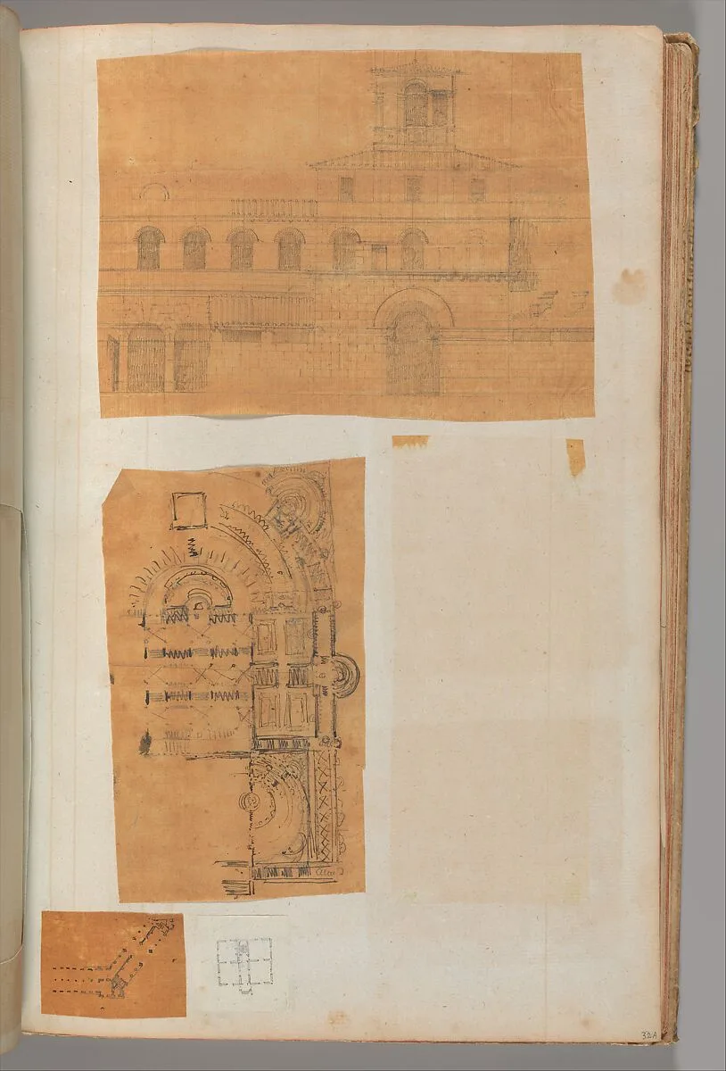 Page from a Scrapbook containing Drawings and Several Prints of Architecture, Interiors, Furniture and Other Objects — Charles Percier|Pierre François Léonard Fontaine
