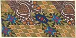 Repetitive Pattern with Heart-Shaped Design and Areas of Gold and Orange Checkers — Anonymous, French, 20th century