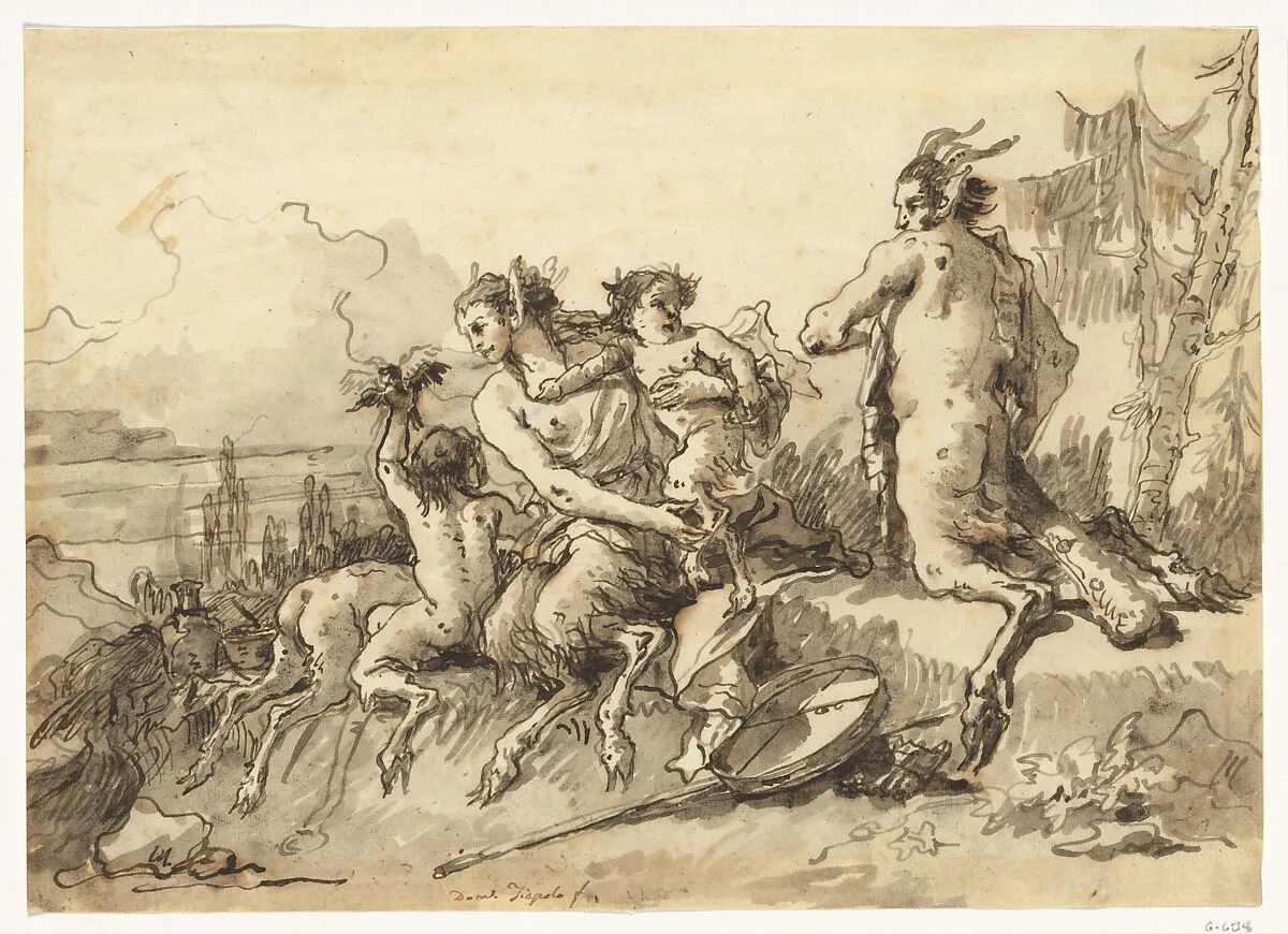 Satyr Family in a Wild Landscape — Giovanni Domenico Tiepolo