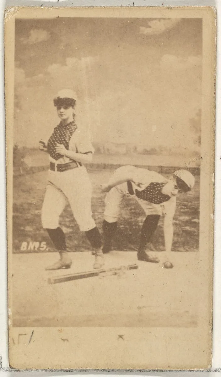 Card 5, from the Girl Baseball Players series (N48, Type 1) for Virginia Brights Cigarettes — Allen & Ginter