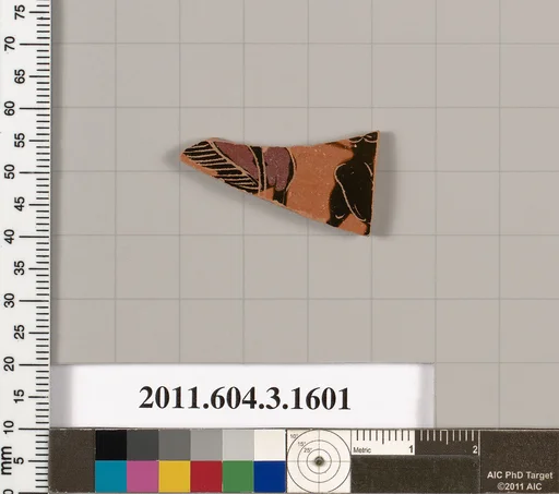 Terracotta fragment of a kylix: Band cup (drinking cup)