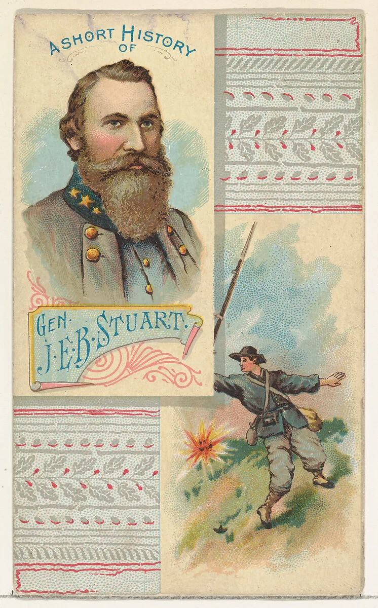 A Short History: General James Ewell Brown Stuart, from the Histories of Generals series (N114) issued by W. Duke, Sons & Co. to promote Honest Long Cut Smoking and Chewing Tobacco — Knapp & Company|W. Duke, Sons & Co.