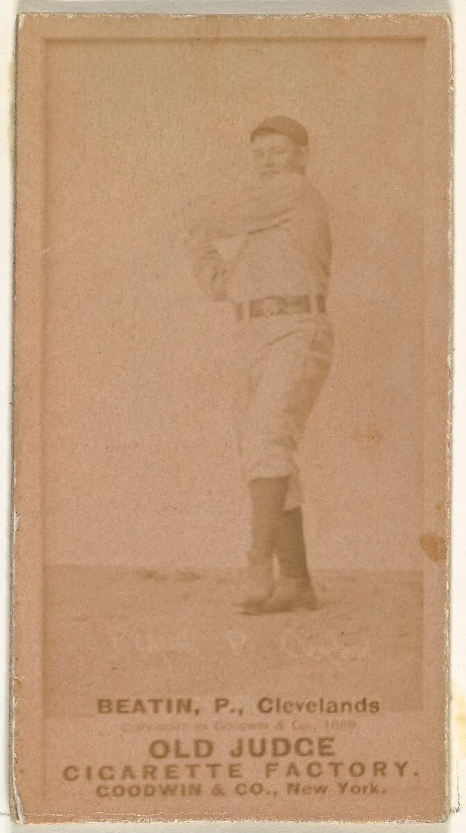 Ebenezer Ambrose "Ed" Beatin, Pitcher, Cleveland, from the Old Judge series (N172) for Old Judge Cigarettes — Goodwin & Company