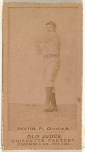 Ebenezer Ambrose "Ed" Beatin, Pitcher, Cleveland, from the Old Judge series (N172) for Old Judge Cigarettes