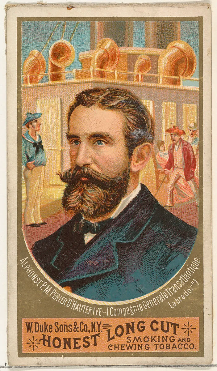 Alphonse Perier D'hauterive, from the Sea Captains series (N127) issued by Duke Sons & Co. to promote Honest Long Cut Tobacco — W. Duke, Sons & Co.|George S. Harris & Sons