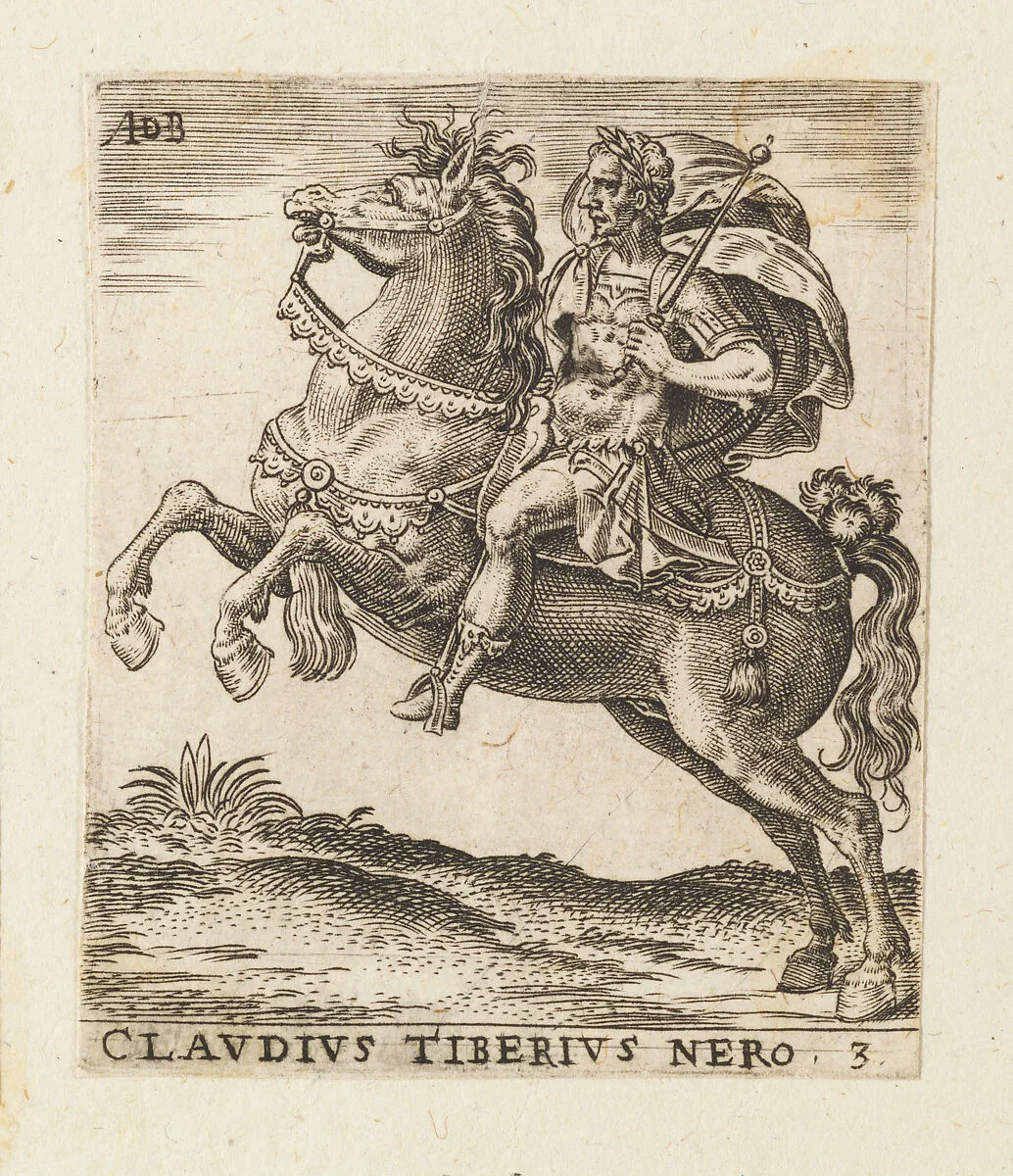 Claudius Tiberius Nero, from "Twelve Caesars on Horseback" — Abraham de Bruyn