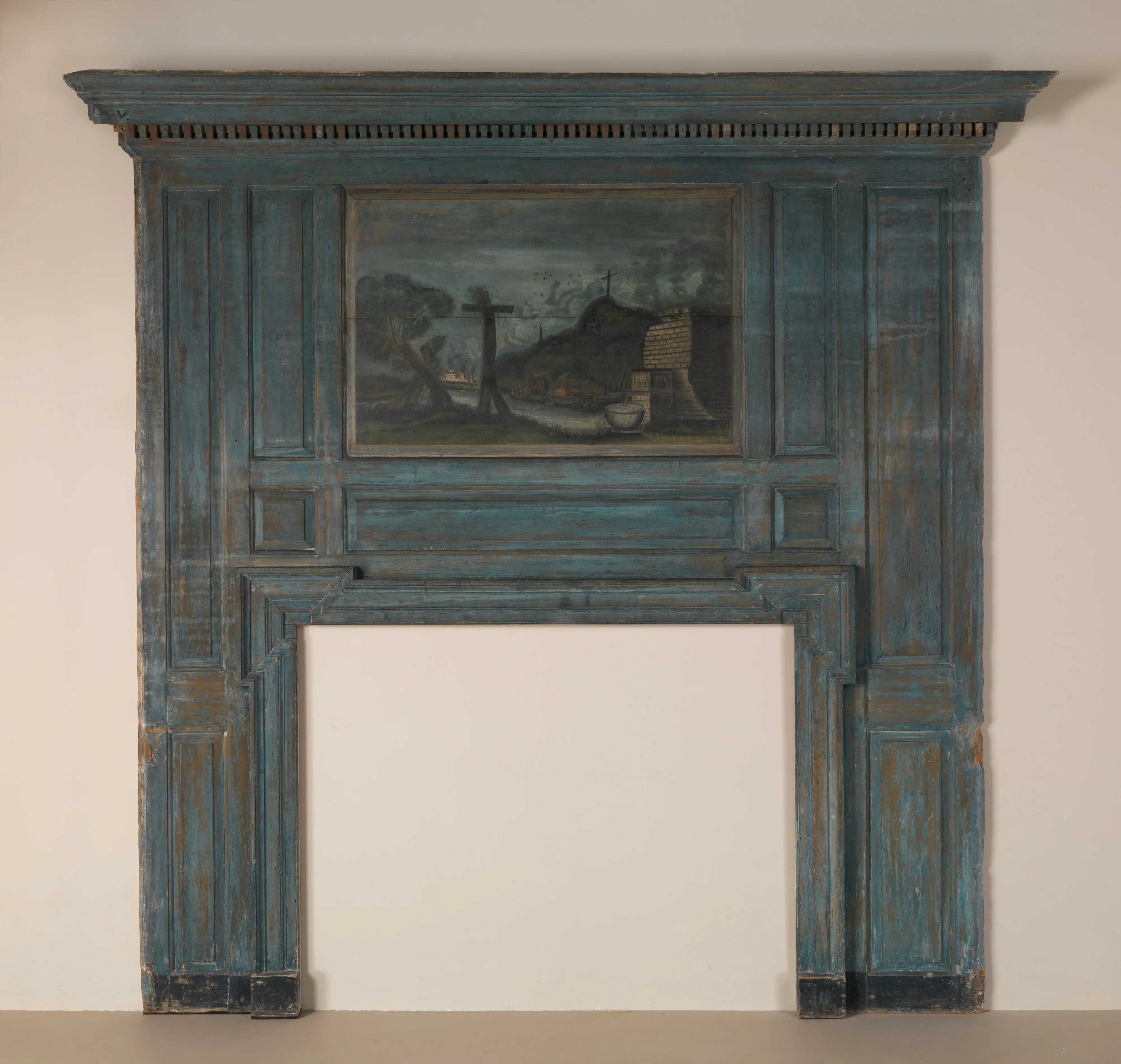 Overmantel: Landscape with Wayside Crosses — Unknown