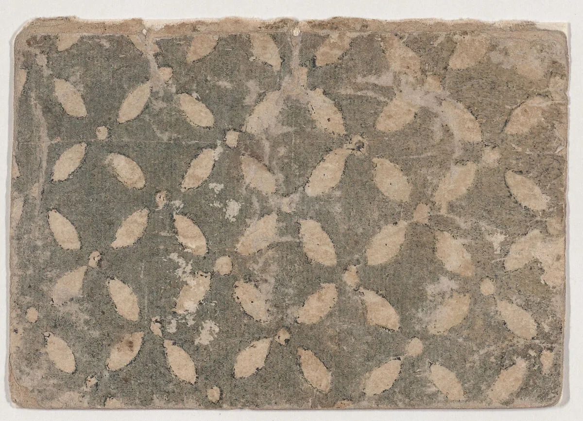 Sheet with faded floral pattern — Anonymous