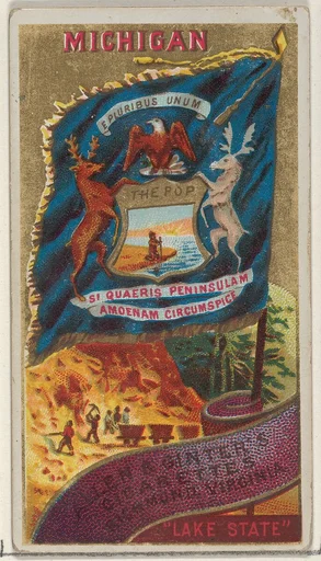 Michigan, from Flags of the States and Territories (N11) for Allen & Ginter Cigarettes Brands