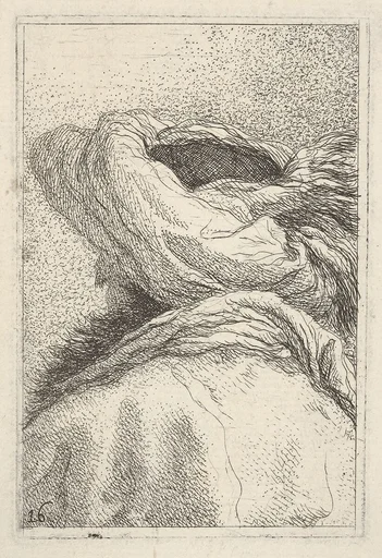 Man in a turban, depicted in bust length format from behind in three-quarters view, from the series 'Collection of heads' (Raccolta di teste)
