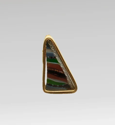 Glass striped mosaic bowl fragment