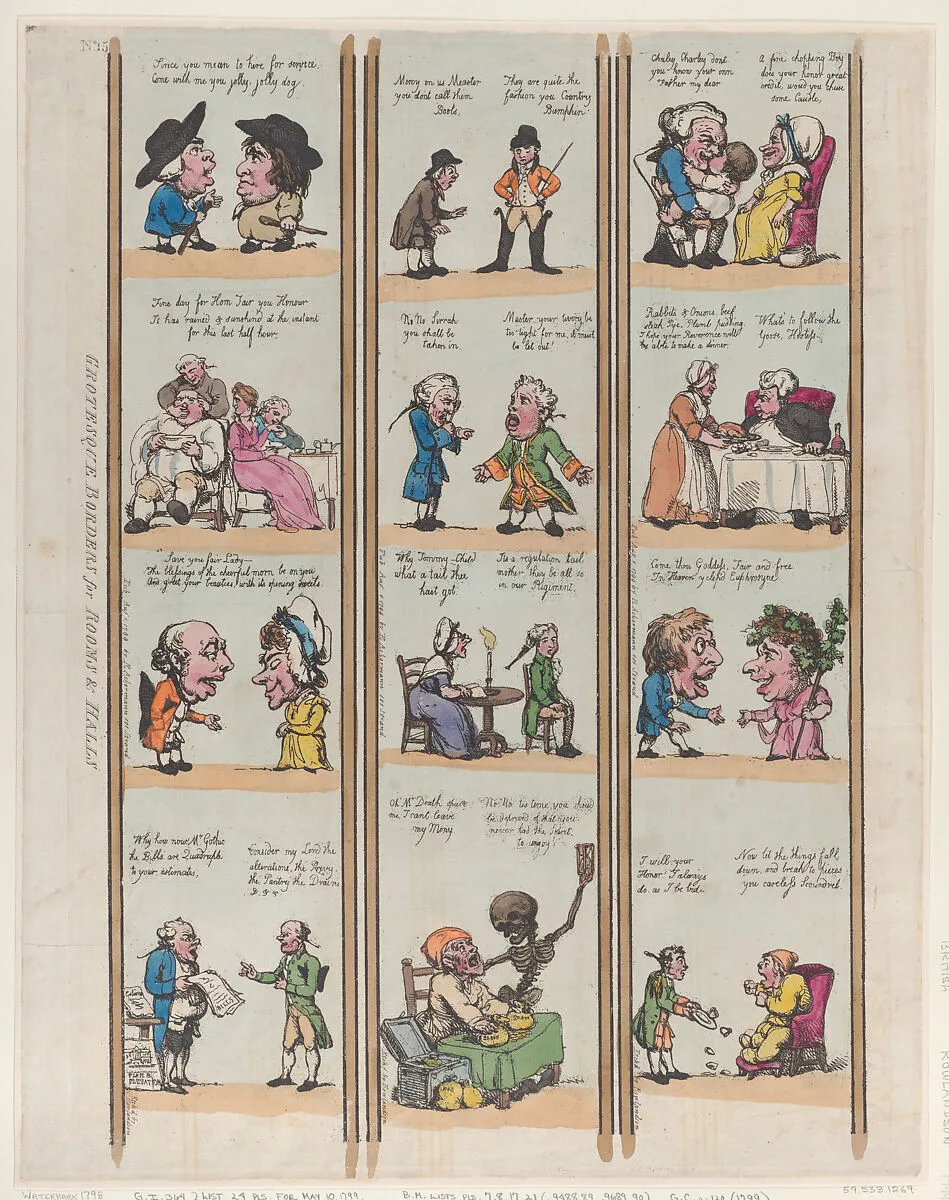 Grotesque Borders for Rooms & Halls, Plate 15 — George Murgatroyd Woodward|Thomas Rowlandson|Rudolph Ackermann, London