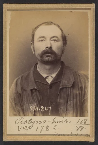 Robyns. Émile. 36 ans, né à Lumone (Belgique). Marchand de Pierres (?). Anarchiste. 28/2/94.