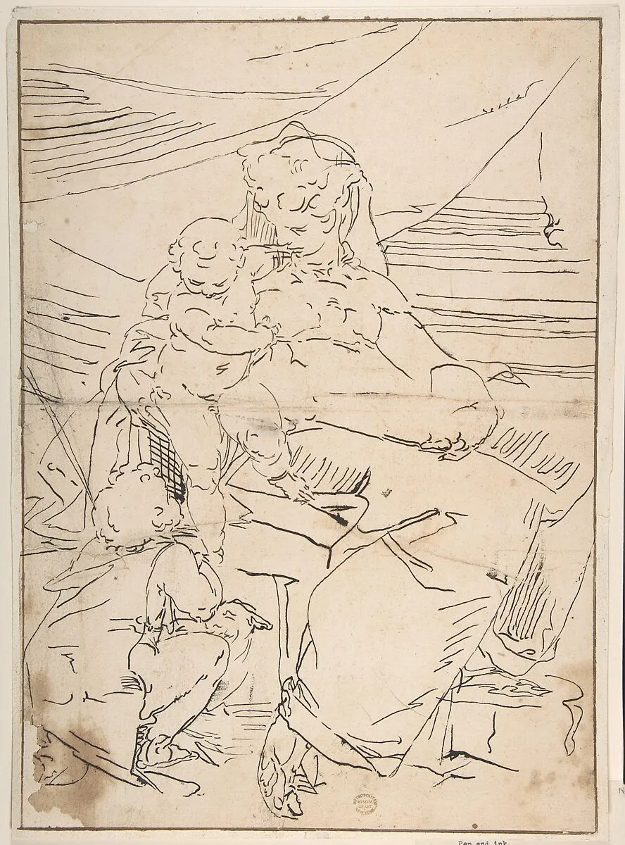 Mary, Infant Christ and Saint John — Luca Cambiaso
