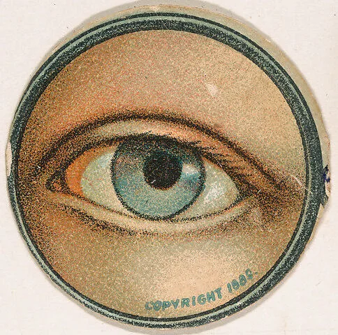 Monocle and Eye (light blue), from Jocular Ocular series (N221) issued by Kinney Bros. — Kinney Brothers Tobacco Company