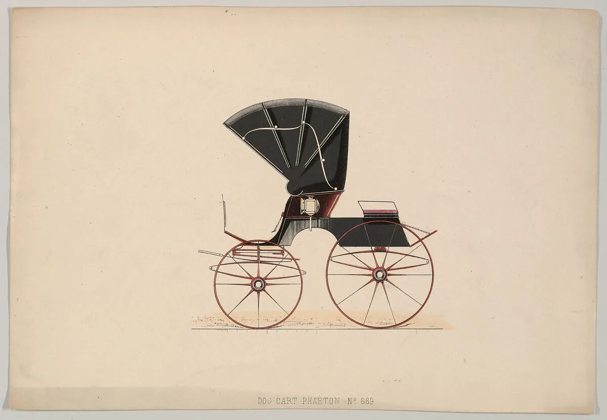 Design for Dog Cart Phaeton, no. 669, from Le Guide du Carrossier — Brice Thomas|François Delarue