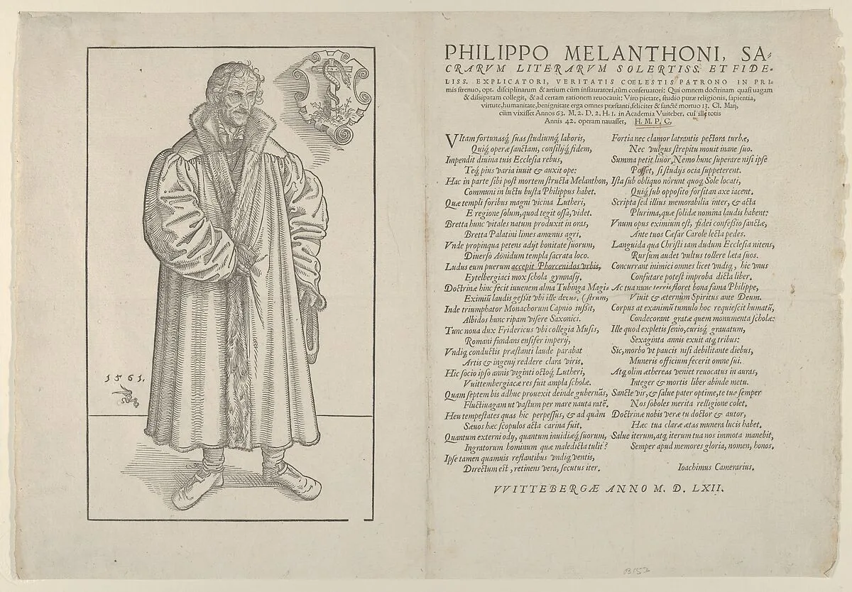 Philip Melanchthon, Full-Length Towards the Right — Lucas Cranach the Younger