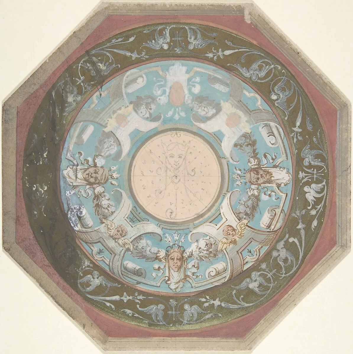 Design for Octagonal Ceiling — Anonymous, British, 19th century