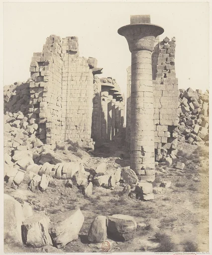 Karnak (Thèbes), Cour du Palais - Vue Prise de Point I
