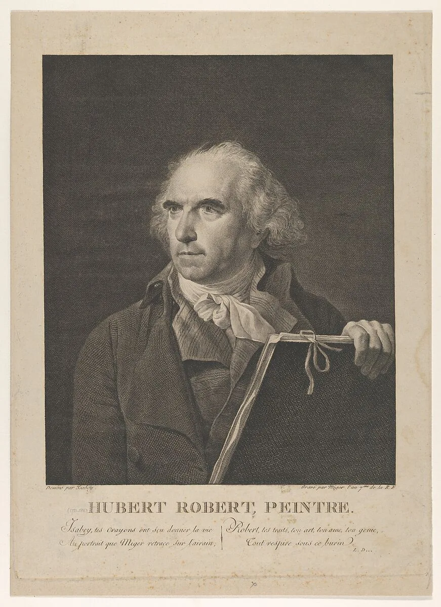 Portrait of French Painter Hubert Robert — Jean-Baptiste Isabey|Simon Charles Miger|Jean-Baptiste Isabey