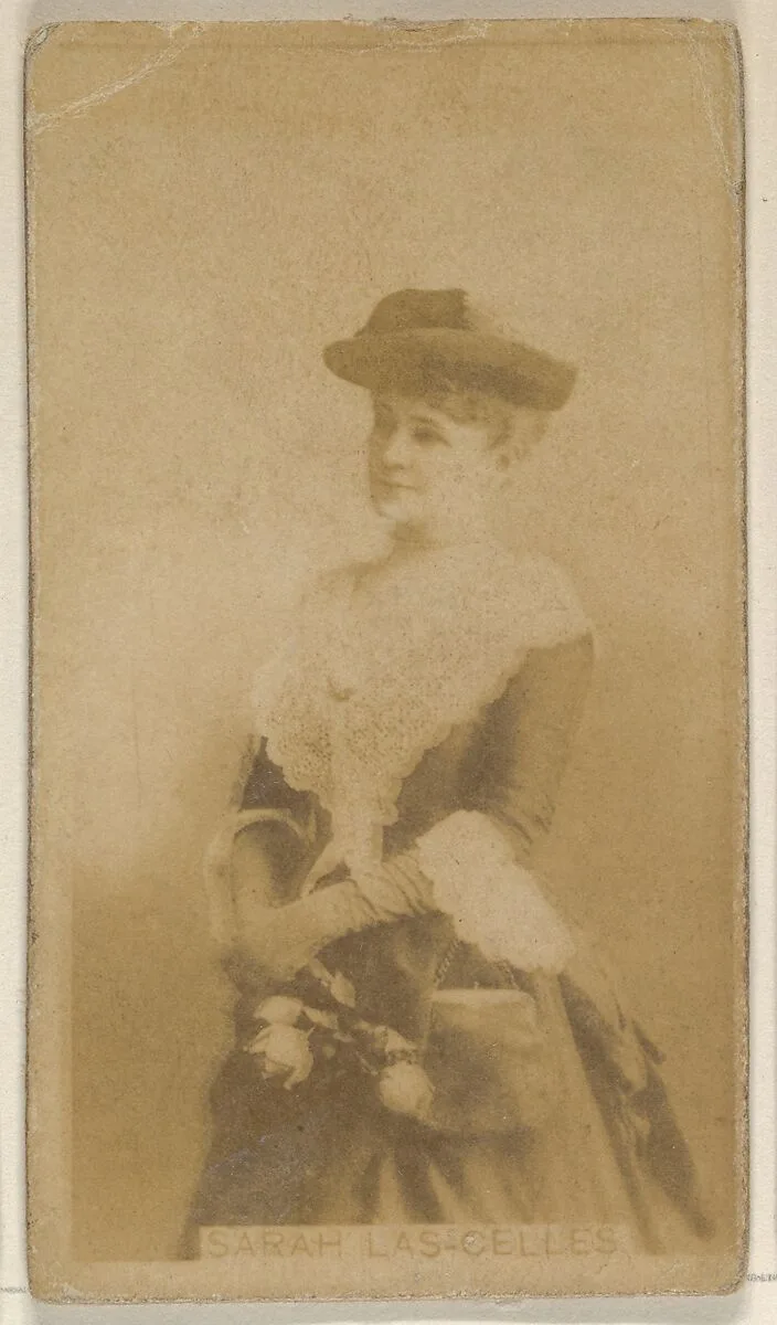 Sarah Las Celles, from the Actors and Actresses series (N45, Type 8) for Virginia Brights Cigarettes — Allen & Ginter