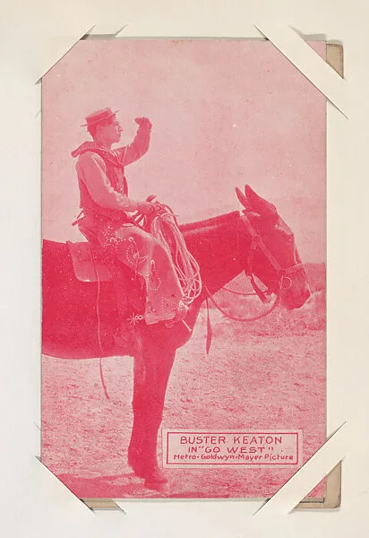 Buster Keaton in "Go West" from Western Stars or Scenes Exhibit Cards series (W412) — Unknown