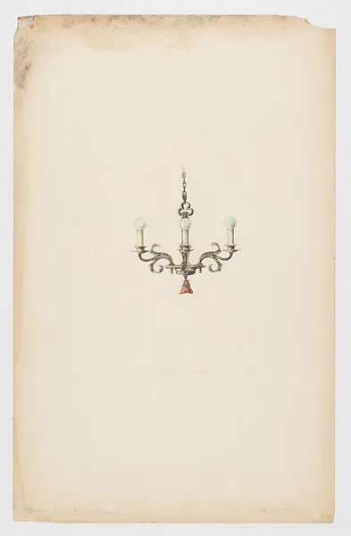 Design for hanging light fixture — Louis C. Tiffany|Tiffany Studios|Tiffany Glass Company|Tiffany Glass and Decorating Company