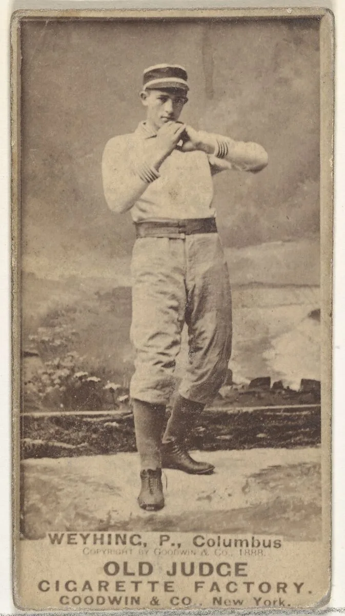 John Weyhing, Pitcher, Cleveland, from the Old Judge series (N172) for Old Judge Cigarettes — Goodwin & Company