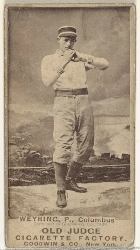 John Weyhing, Pitcher, Cleveland, from the Old Judge series (N172) for Old Judge Cigarettes