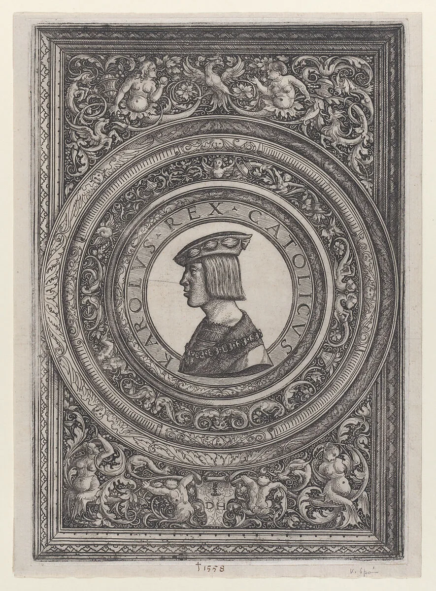 Portrait of Emperor Charles V — Daniel Hopfer|Giovanni Maria Pomedelli