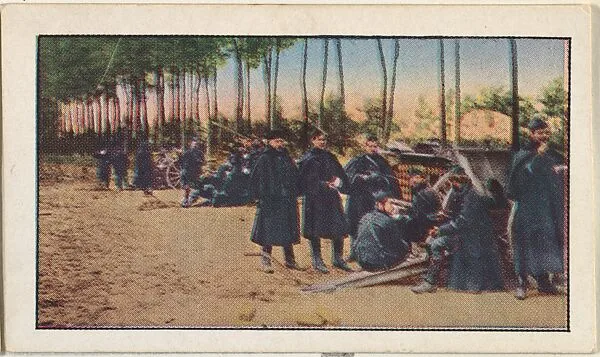 Card No. 136, A Lull During the Bombardment of Antwerp, from the World War I Scenes series (T121) issued by Sweet Caporal Cigarettes — Underwood & Underwood|American Tobacco Company