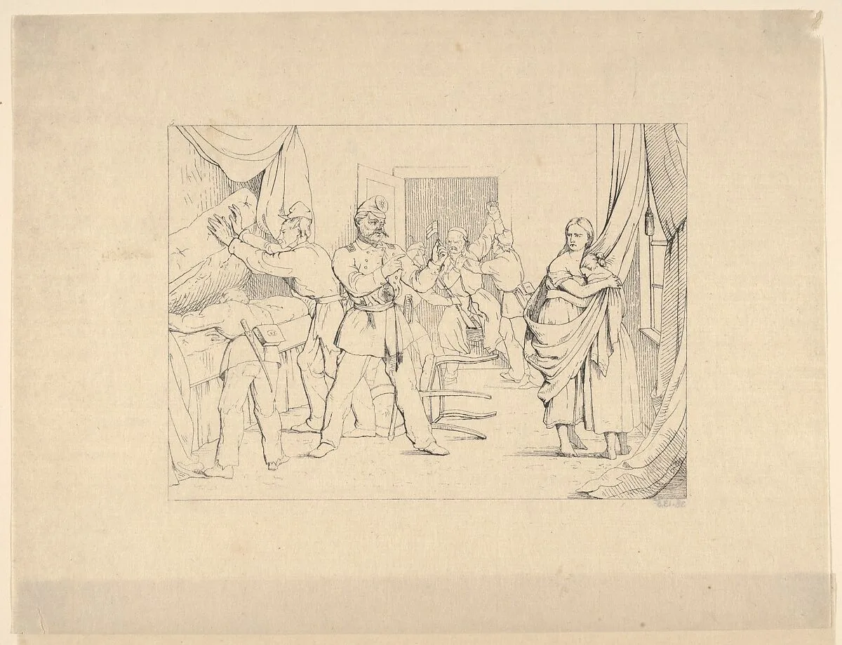 Searching for Arms (from Confederate War Etchings) — Adalbert John Volck