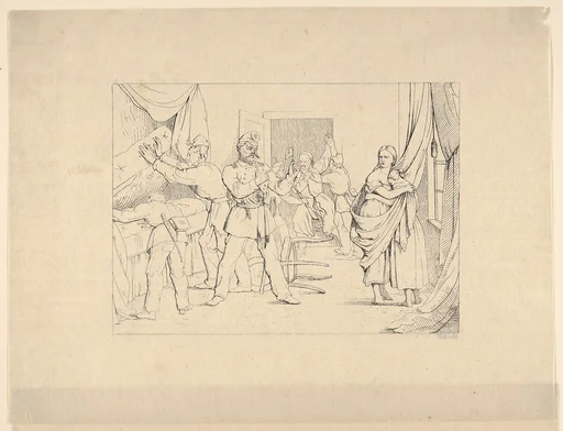 Searching for Arms (from Confederate War Etchings)