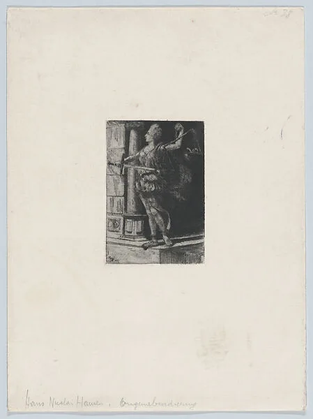 Justitia, a figure holding scales and a sword — Hans Nikolaj Hansen