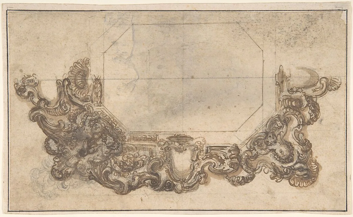 Right Half of Mirror Frame Design — Anonymous, Italian, 17th century