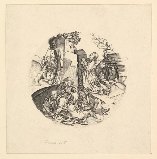 Christ on the Mount of Olives (reverse copy in roundel)