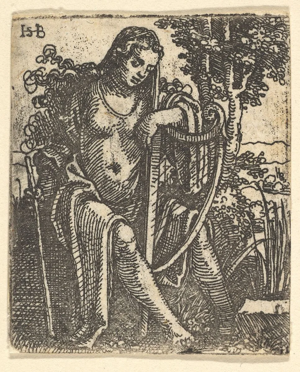 Woman with a Harp — Sebald Beham